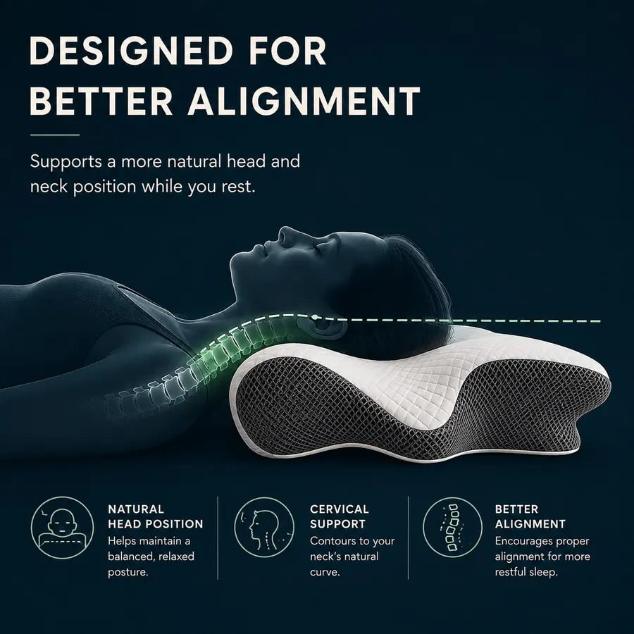 Velar Élise™ Orthopedic Memory Foam Pillow – in use
